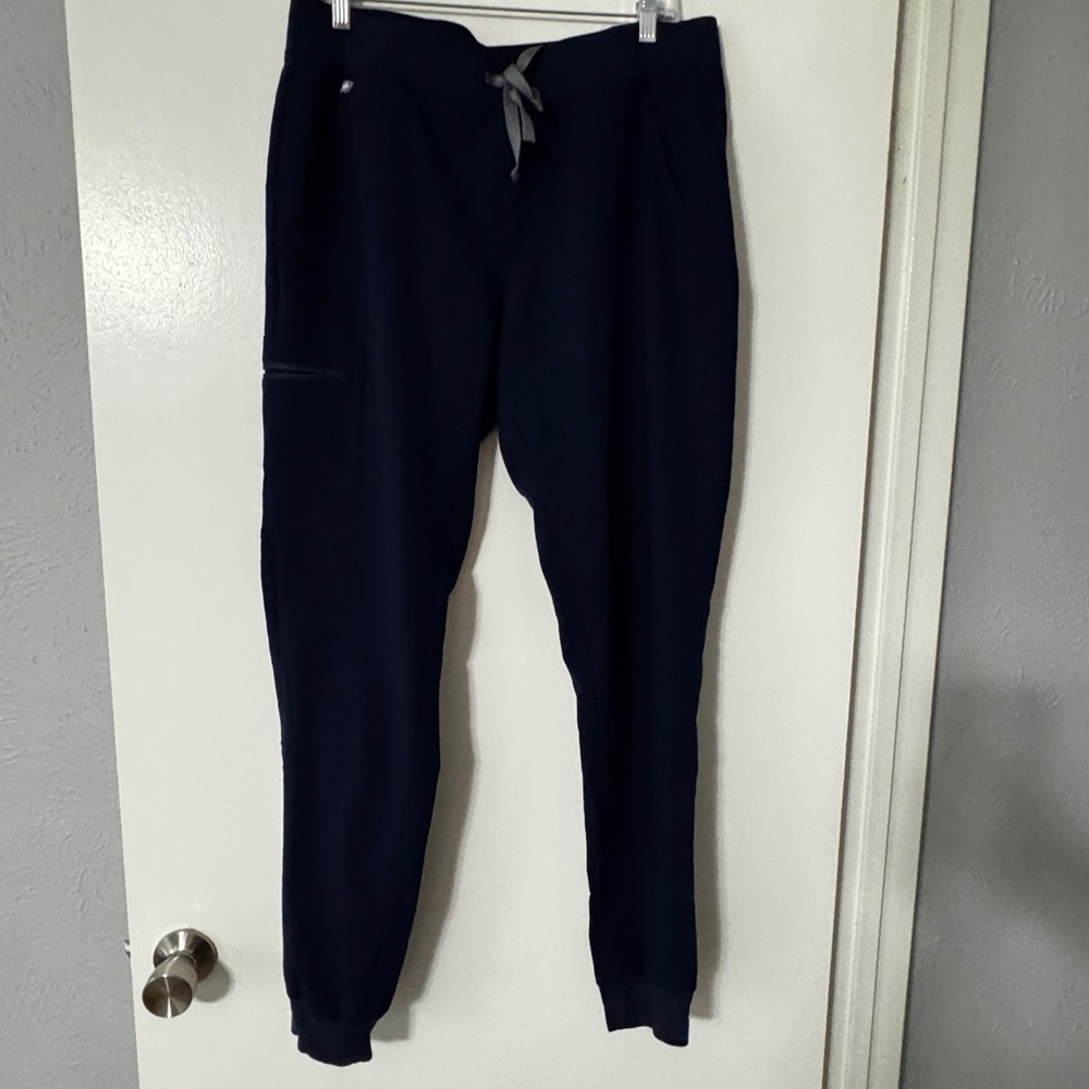 Figs Navy Blue Jogger Sweatpants with Elastic Waistband